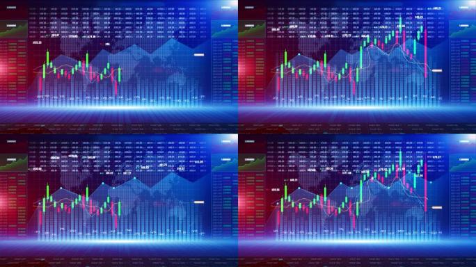 适合金融投资的数字股票市场或外汇交易图和烛台图。金融投资趋势为商业背景概念。