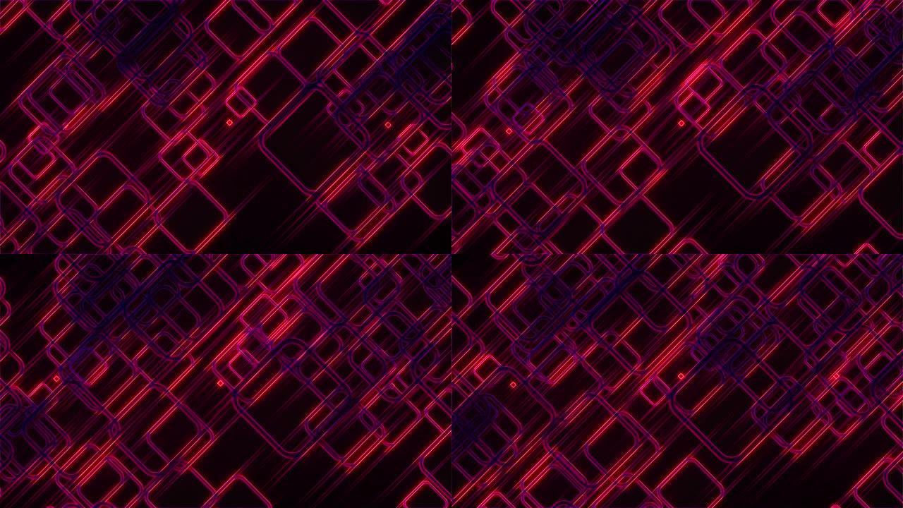 抽象辉光方块和线条的3d渲染。计算机生成的网络背景