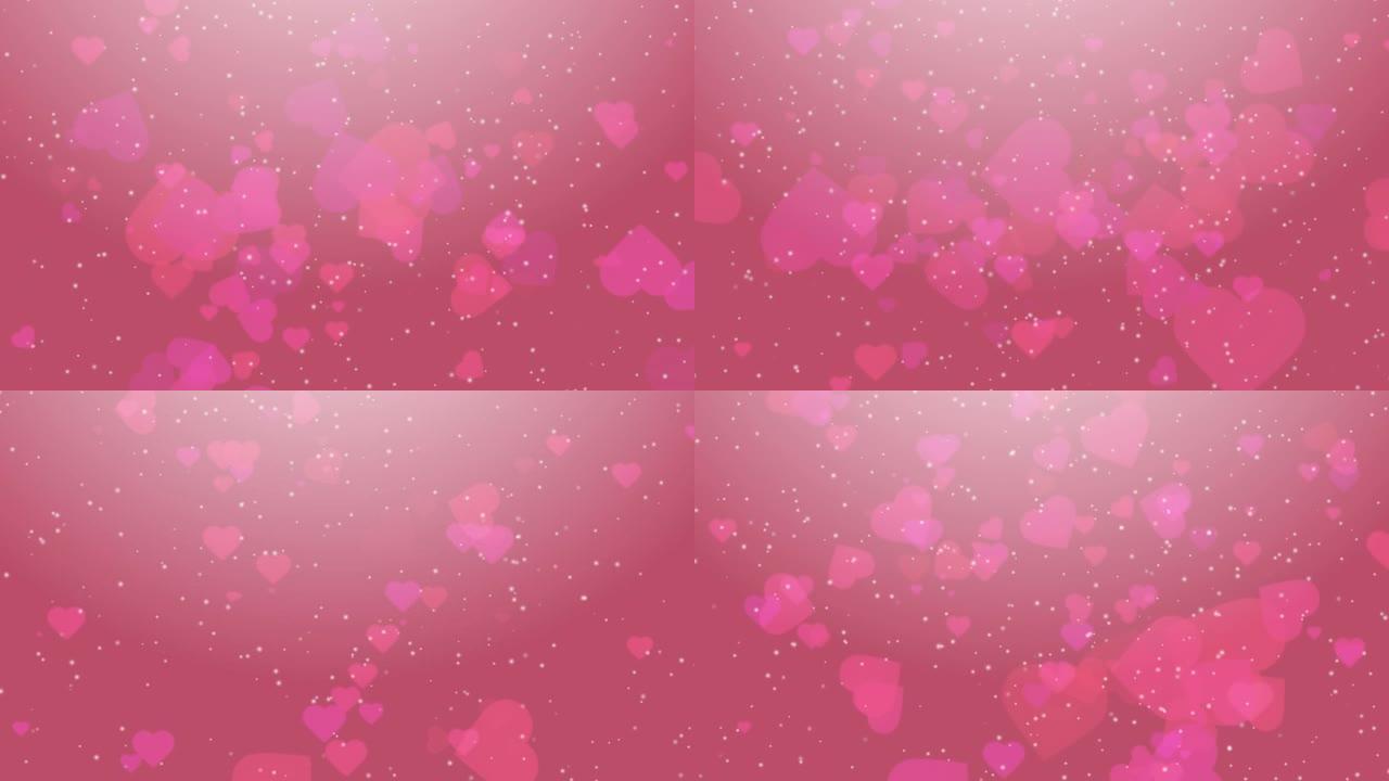 情人节抽象粉色背景粉色红心