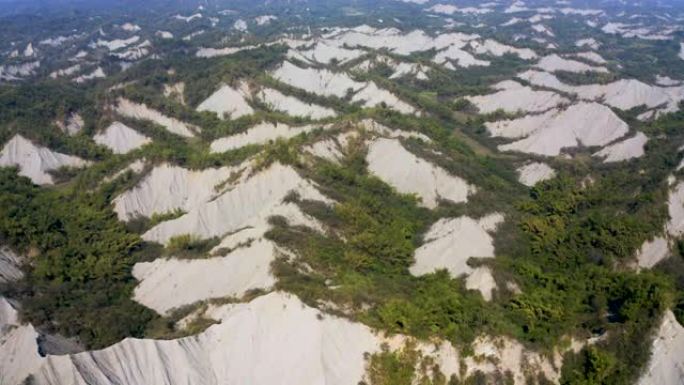 田寮月世界鸟瞰图。火山泥和石灰岩区。高雄。台。