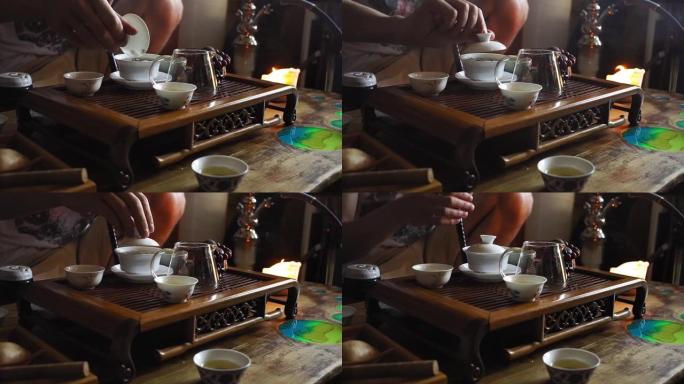 Tea ceremony, pours热茶