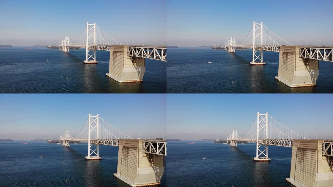 美丽的大濑山大桥鸟瞰图