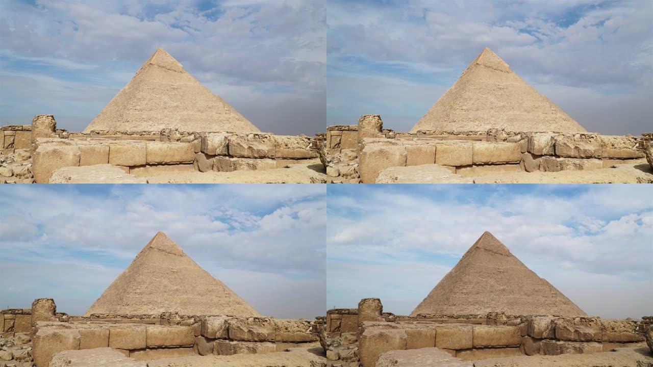 埃及开罗吉萨谷大金字塔的延时