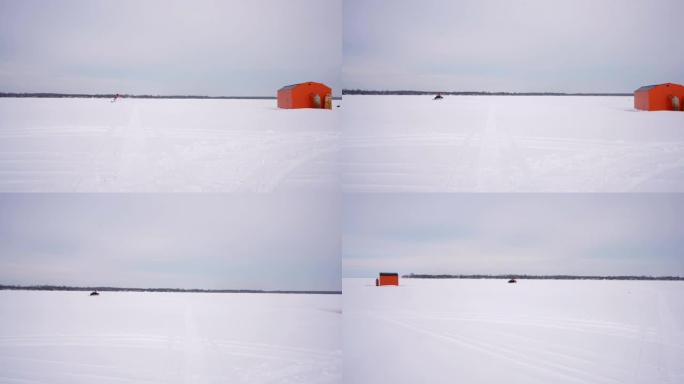 加拿大安大略省Simcoe lake雪地摩托。