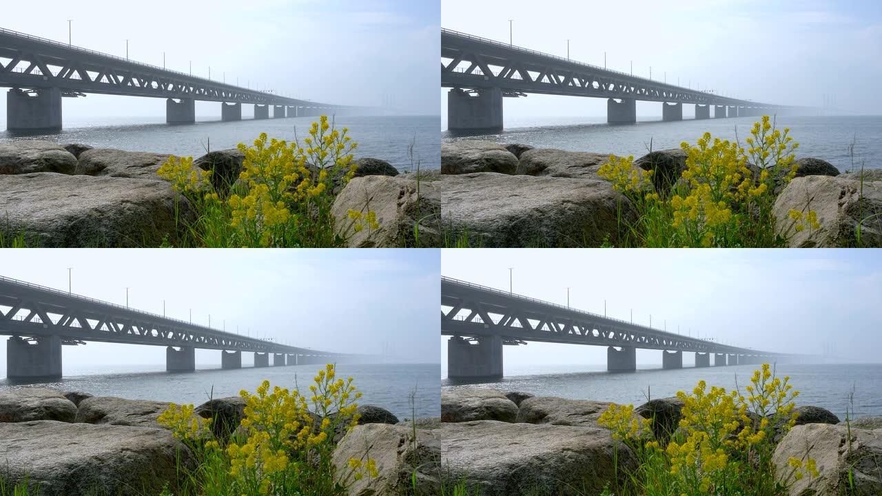 哥本哈根和马尔默之间的厄勒海峡大桥，瑞典，欧洲