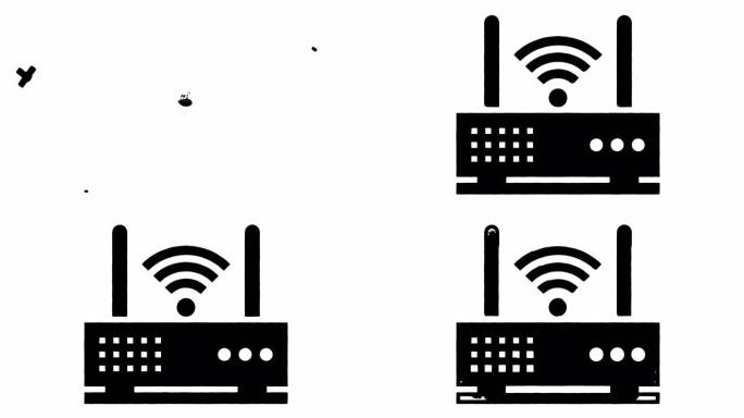 5g网络通信线描和墨水飞溅用阿尔法揭示动画