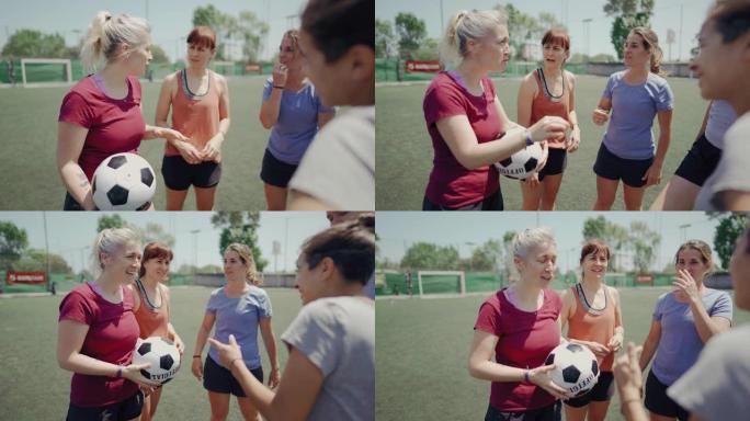 女足球运动员踢球加油打气美女