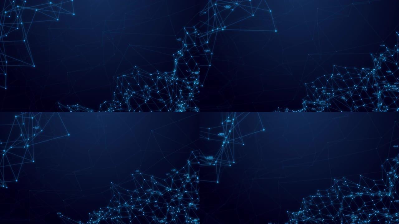 抽象丛几何背景连接技术概念数字通信网络移动线和点