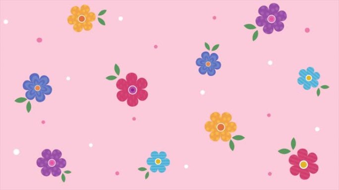 盛开的花朵粉红色背景