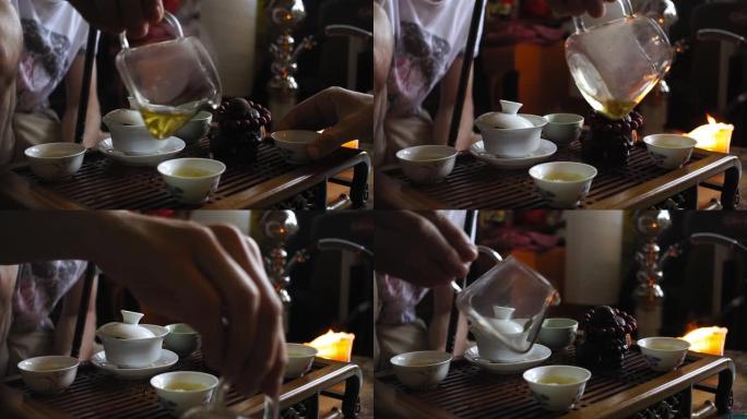 Tea ceremony, pours热茶,绿茶