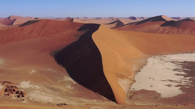 沙漠沙丘纳米比亚死亡Vlei Sossusvlei Namb沙漠无人机4k飞行视频