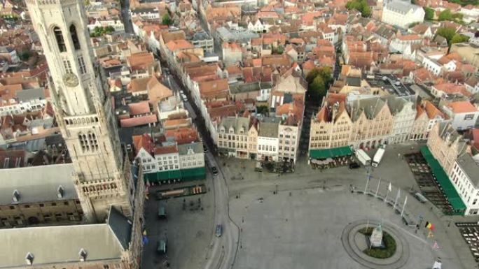 布鲁日广场鸟瞰图欧洲广场俯拍欧洲广场建筑