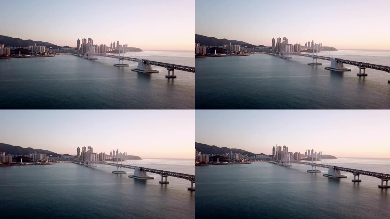 韩国釜山市4k航拍画面