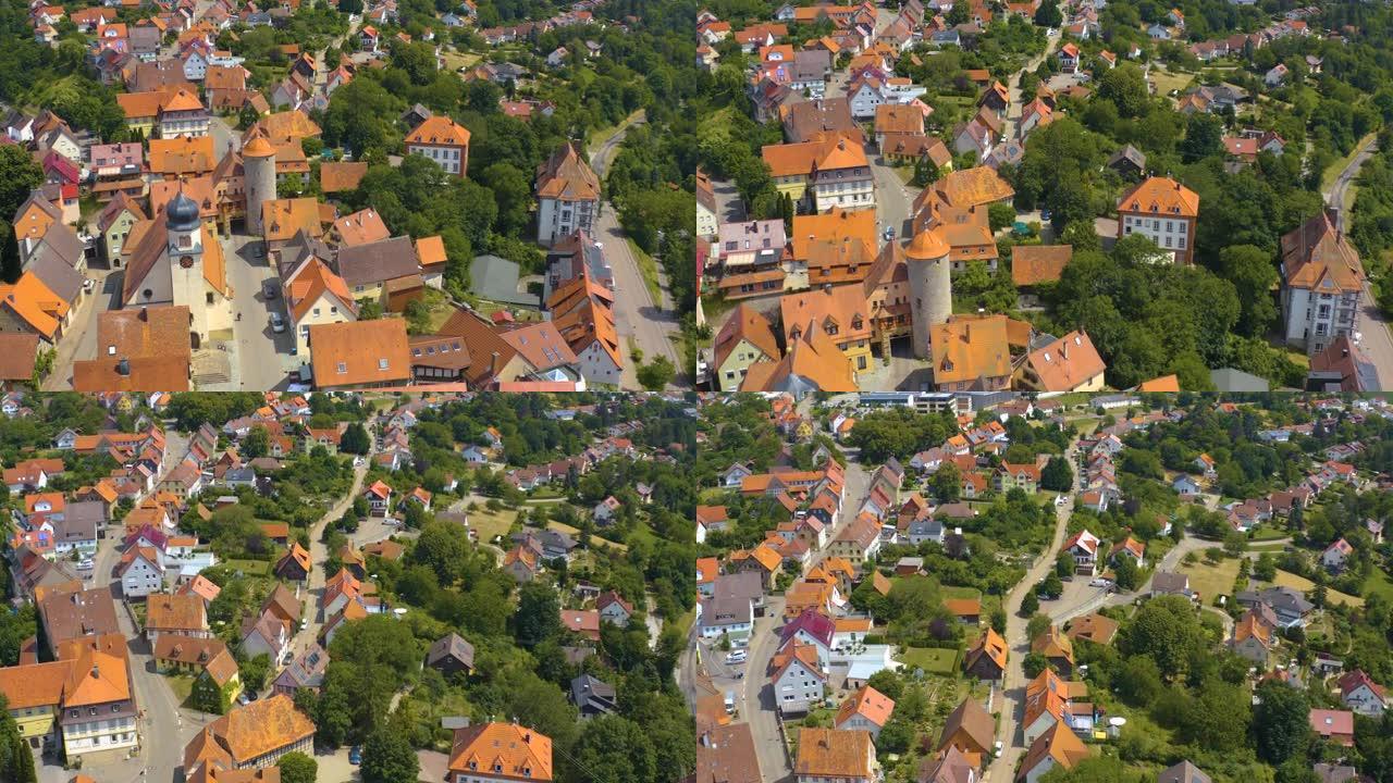德国朗根堡老村的鸟瞰图。