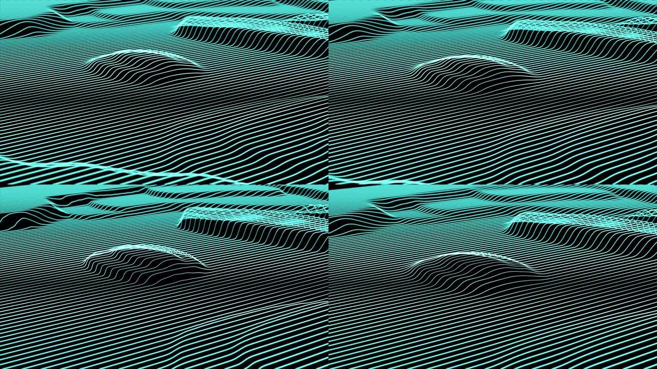 抽象粒子曲线背景。3D渲染拓扑