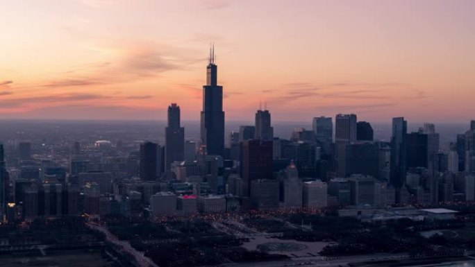 美国芝加哥的空中拍摄