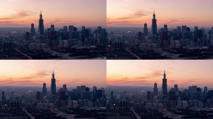 美国芝加哥的空中拍摄
