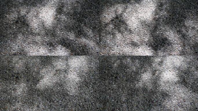 抽象性质。砾石地板上修道院竹叶的阴影