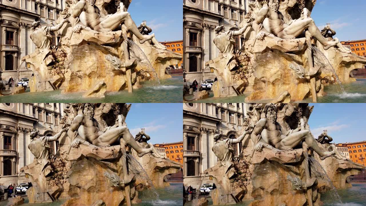 建筑细节宙斯雕像罗马纳沃纳广场
