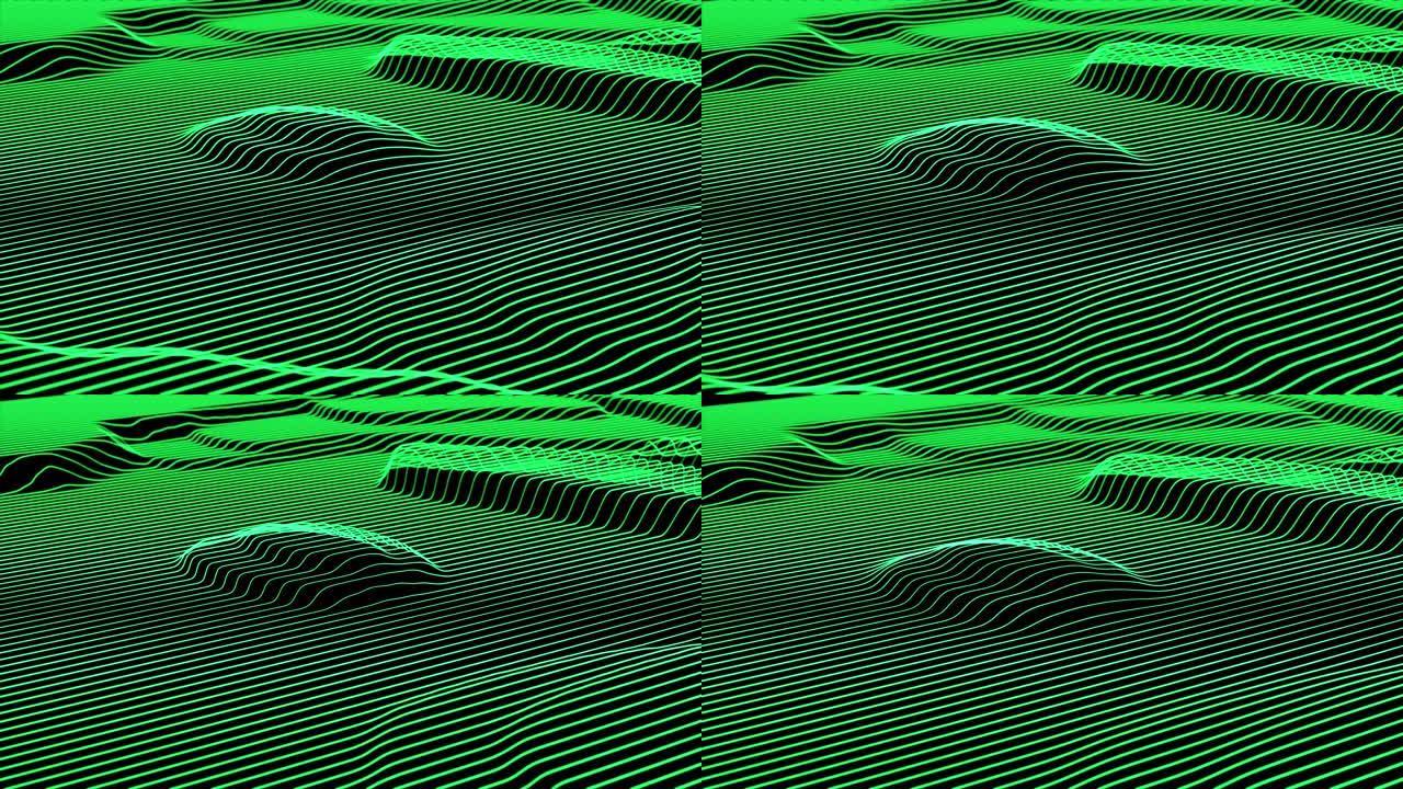 抽象粒子曲线背景。3D渲染拓扑