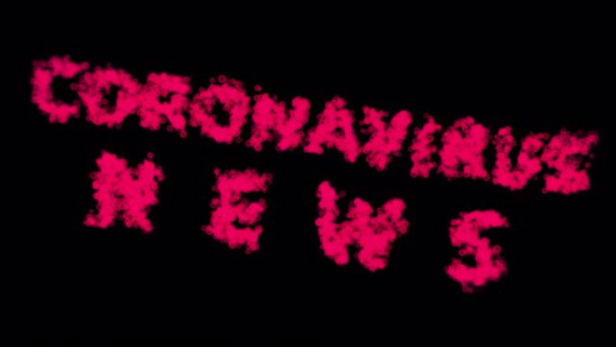 冠状病毒新闻-放大从病毒细胞扩散形成的单词。视频包含阿尔法频道。