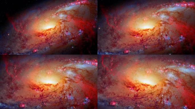 梅西耶 (106) 螺旋星系与闪烁的恒星