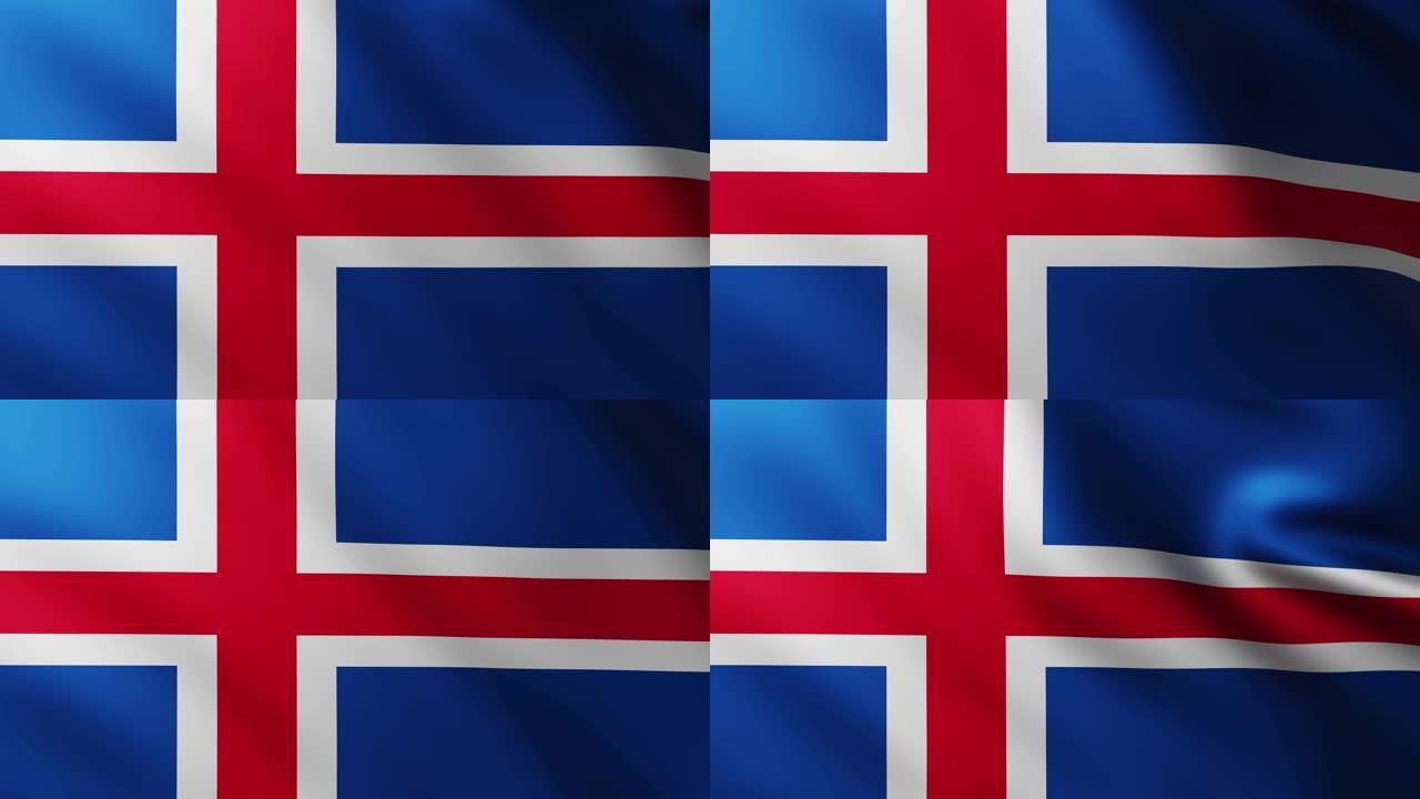 大旗帜冰岛全屏背景在风中飘扬