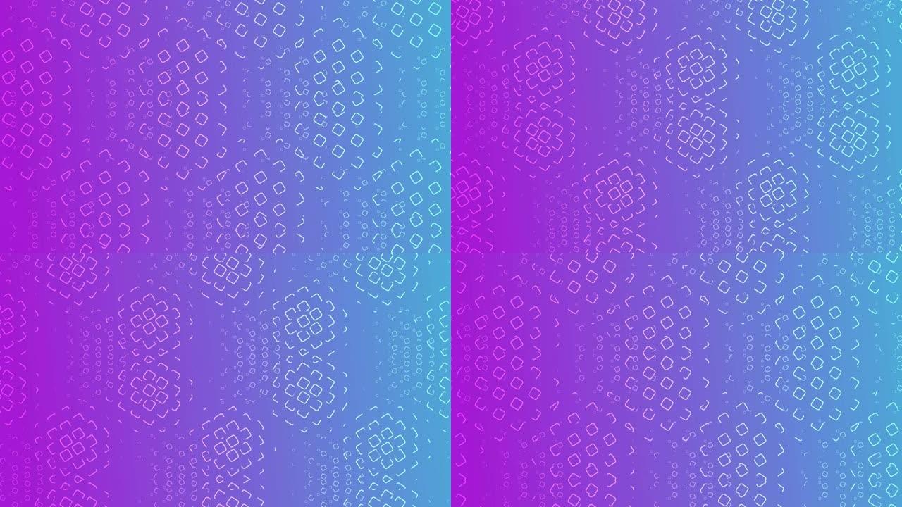4k抽象蓝紫色背景图案与正方形