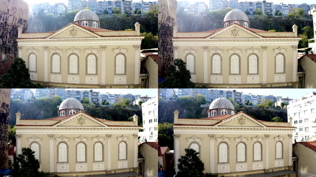 Bet Israel Synagogue from Sky， İzmir，土耳其。