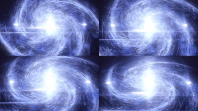 美丽的螺旋星系宇宙背景深空光学镜头耀斑4k动画镜头中星团的形成