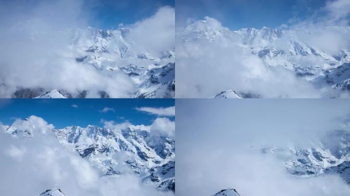 瑞士阿尔卑斯山景观时间流逝