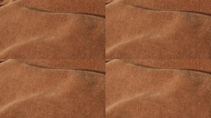棕色天鹅绒纺织品质地细腻，适用于裤子或衬衫4K等服装