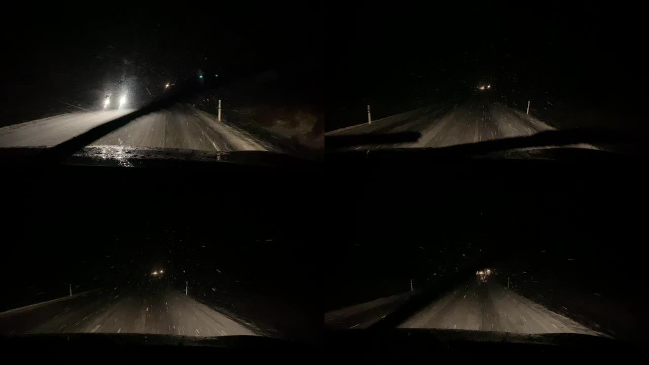 汽车行驶过程中的降雪