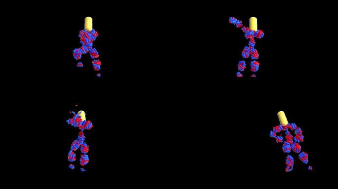 彩色药片人体模型舞蹈，阿尔法频道
