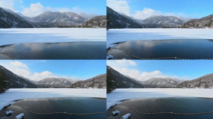 雪山野生温泉湖 远景 4k30p