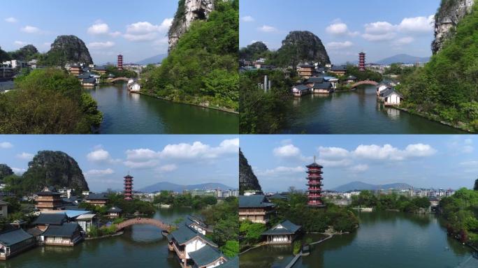 中国桂林的木龙湖公园，
