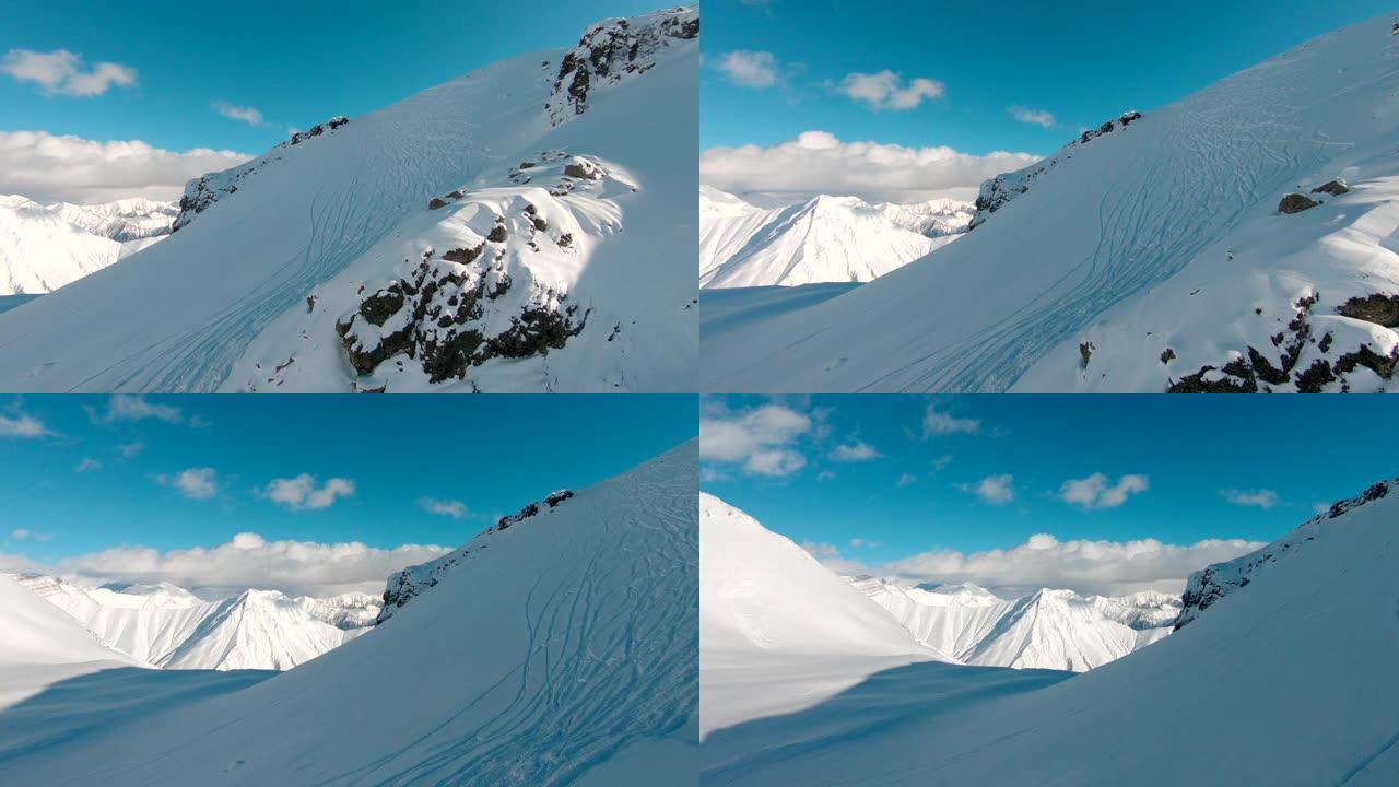 滑雪胜地天线空镜素材
