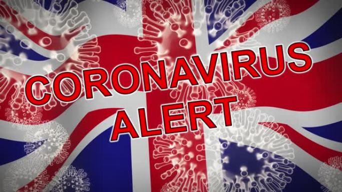 英国新型疫情封锁的冠状病毒爆发警报- 3d动画