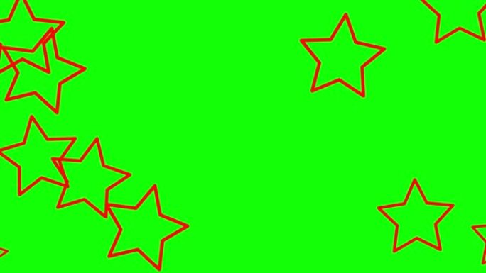 绿色背景，带有移动的星星