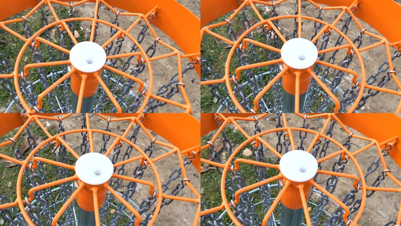 discgolf橙色金属的俯视图