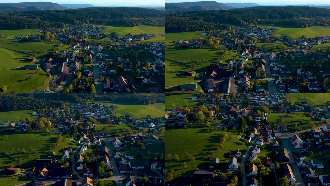 德国沃尔德前豪森村的鸟瞰图。