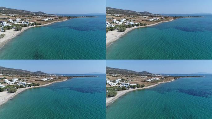 从天空看希腊基克拉泽斯的纳克索斯海滩