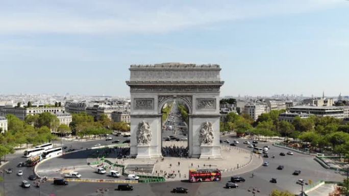 凯旋门鸟瞰图巴黎凯旋门鸟瞰图巴黎法国地标