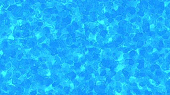 4k蓝色水焦散背景