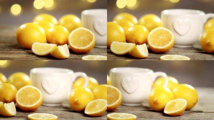4k视频中的柠檬茶。维生素c预防流感感冒的概念