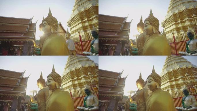 公共场所，佛像，atmagha puja纪念佛教公园的历史，清迈，泰国