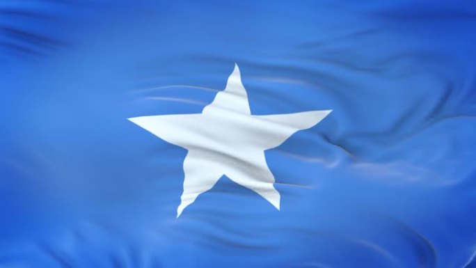 索马里国旗在风中飘扬，织物质地非常细致。无缝循环