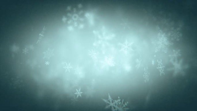 4k无缝电影冬季背景雪片