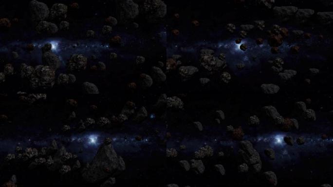太阳系小行星带的特写镜头