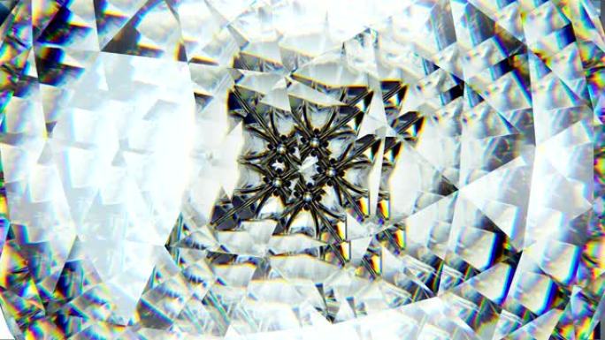 万花筒旋转宝石钻石或闪亮的玻璃纹理